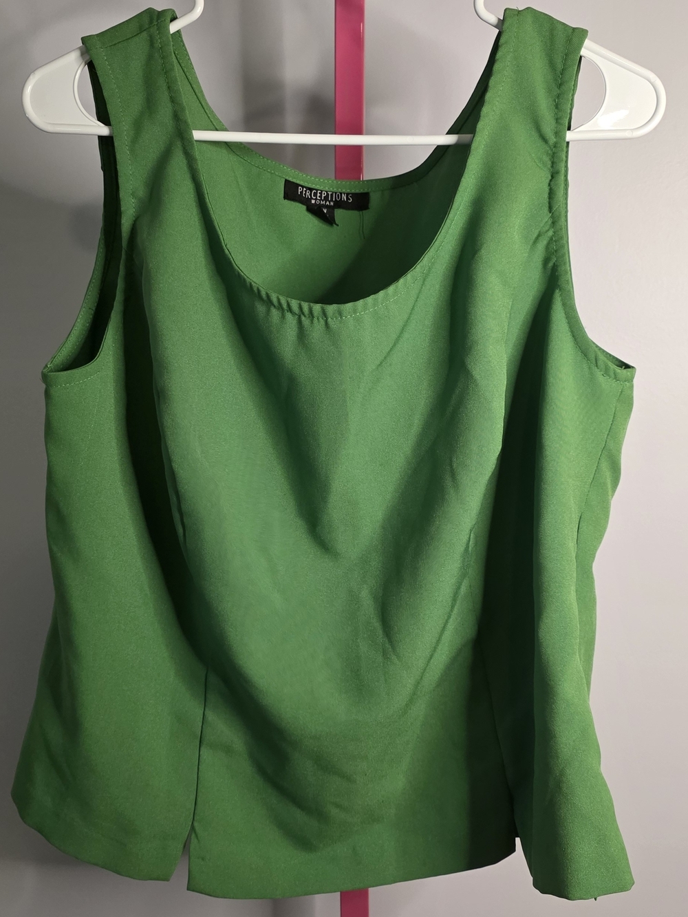 Perceptions Bright Green Scoop Neck Tank